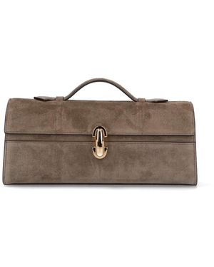 SAVETTE "Slim Simmetry" Clutch Bag - Brown