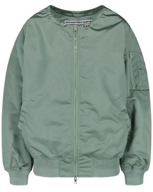 Alexander Wang Drawstring Collar Bomber Jacket - Green