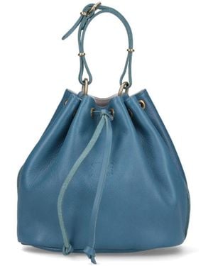 Il Bisonte Logo Bucket Bag - Blue