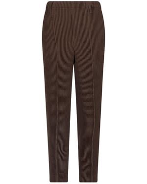HOMME PLISSÉ Joggers “Tuxedo Pleats” - Brown