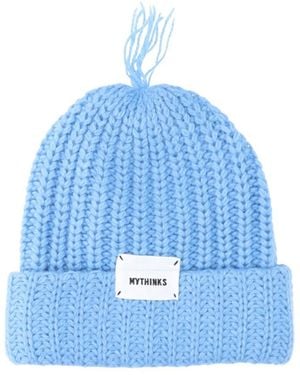 MYTHINKS Wool Blend Beanie - Blue