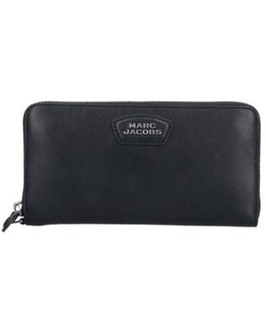 Marc Jacobs Split Cow Leather Wallet With Polyurethane Coating - Black