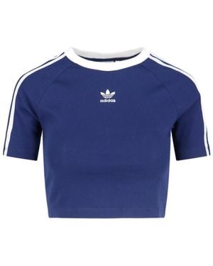 adidas 3-Stripes Baby Crop T-Shirt - Blue