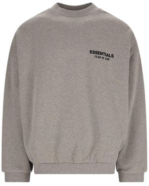 Fear Of God Logo Crewneck Sweatshirt - Grey