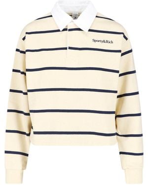 Sporty & Rich Polo "Serif Logo" - White