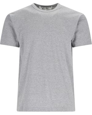 COMME DES GARÇONS PLAY T-Shirt Logo - Grigio