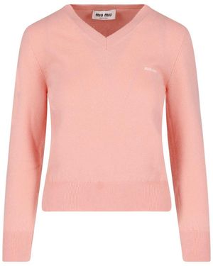 Miu Miu Virgin Wool Jumper - Pink
