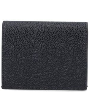 Thom Browne Leather Card Holder - Black