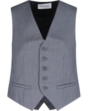 Frankie Shop Gilet With Adjustable Back Strap And Asymmetrical Hemline - Gray