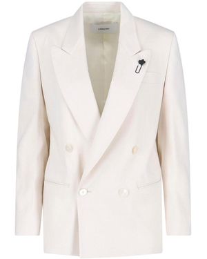 Lardini Double-Breasted Blazer - White