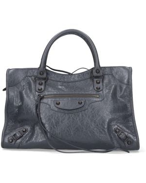 Balenciaga Borsa Media "Le City" - Blu