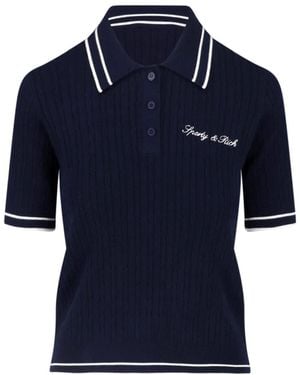 Sporty & Rich Short-Sleeve Polo Shirt - Blue
