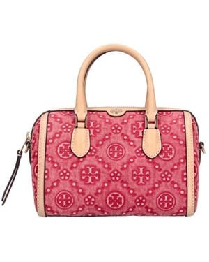 Tory Burch Handbag "T Monogram Petite Barrel" - Pink