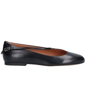 Jil Sander Elyss Round Toe Ballerina Flats - Black