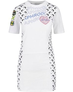 Marine Serre Mini Upcycled Dress - White