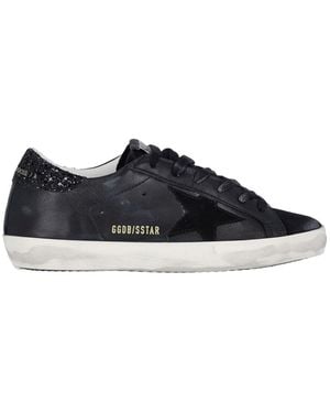 Golden Goose Super Star Hammered Leather Trainers - Black