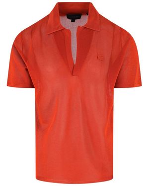 Lacoste Piqué Satin Ribbed Logo Polo - Red