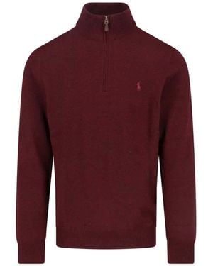 Polo Ralph Lauren Maglia Zip Logo - Rosso