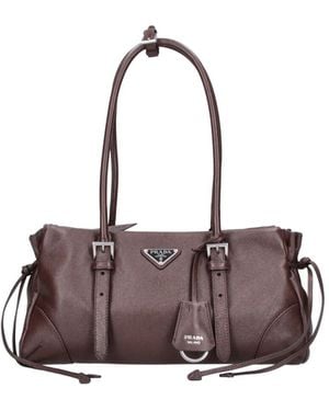 Prada Borsa A Spalla Media "Bonnie" - Marrone