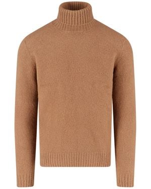 Drumohr High Neck Jumper - Brown