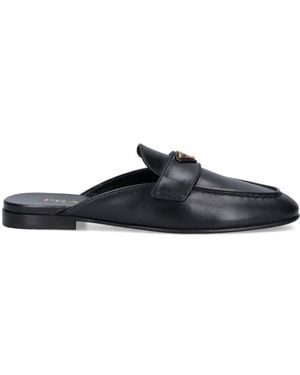Prada Mules Logo - Nero