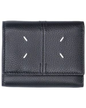 Maison Margiela Genuine Leather Wallet With Goat Leather Lining - Blue