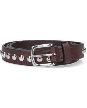 J&m Davidson 'Dome Rivets Narrow' Belt - Brown