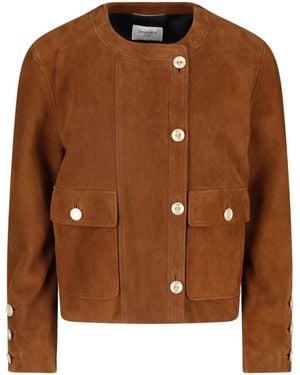 Saint Laurent Suede Jacket - Brown