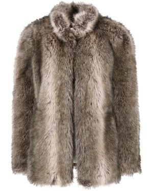 Frankie Shop Faux Fur Jacket "Denia" - Brown
