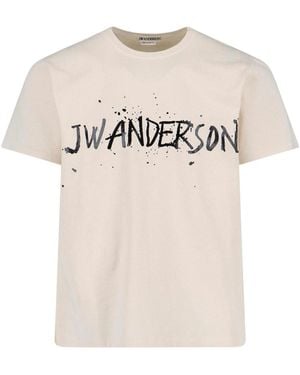 JW Anderson "Circular" Logo T-Shirt - Natural