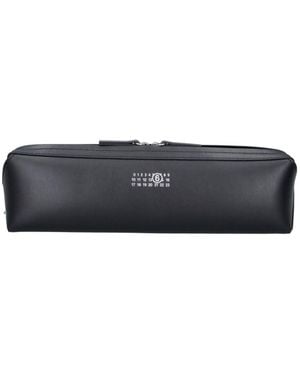 MM6 by Maison Margiela Pouch In Pelle Di Vitello - Nero
