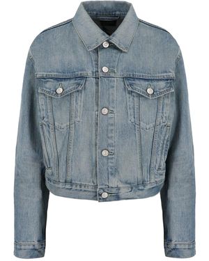Balenciaga Giacca Denim Logo - Blu