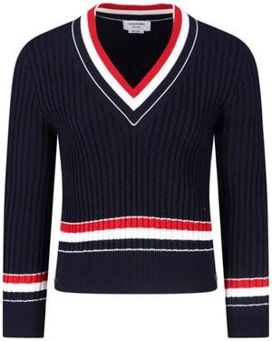 Thom Browne Cotton Jumper - Blue