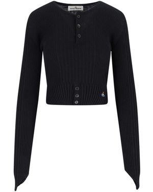 Vivienne Westwood 'Orb' Crop Cardigan - Black