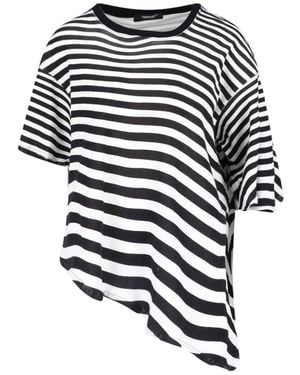 Undercover Asymmetrical Striped T-Shirt - White