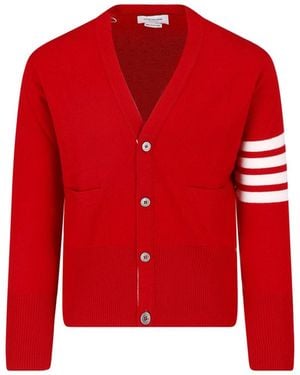 Thom Browne Cardigan “4-Bar” - Red