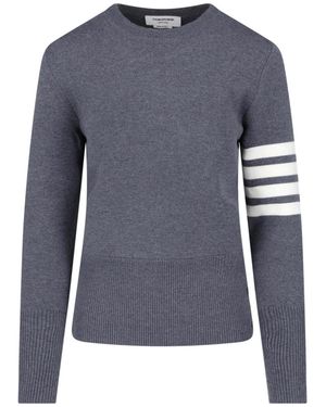 Thom Browne Maglione In Lana Vergine - Blu