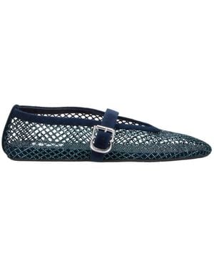Alaïa Mesh Ballet Flats With Crystals - Blue