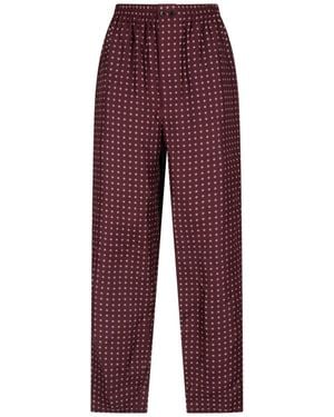 Saint Laurent Silk Trousers - Purple