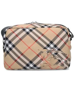 Burberry Check' Crossbody Bag - White