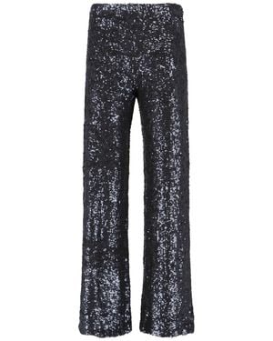 P.A.R.O.S.H. Straight-Leg Trousers With Sequined Surface - Grey