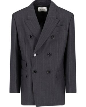 Ami Paris Blazer Doppiopetto In Lana Vergine - Nero