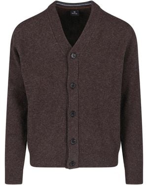 Paul Smith Merino Wool Cardigan - Brown