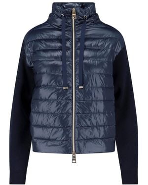 Herno Knitted And Nylon Down Jacket - Blue