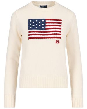 Polo Ralph Lauren American Flag Jumper - White