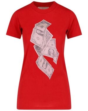 ERL Graphic Print T-Shirt Dress - Red