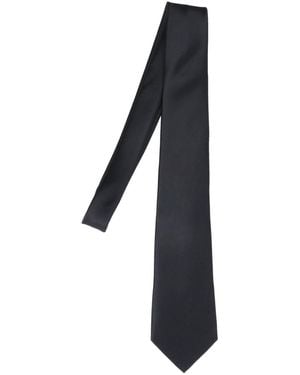 Saint Laurent Cravatta In Seta - Nero