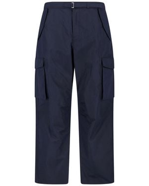 Paul Smith Mid-Rise Cotton Blend Cargo Pants - Blue