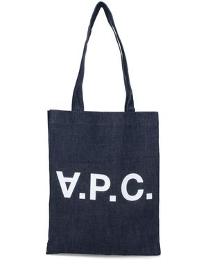 A.P.C. Borsa Tote "Laure" - Blu