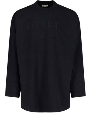 Fear Of God Tonal Logo Long Sleeve T-Shirt - Blue